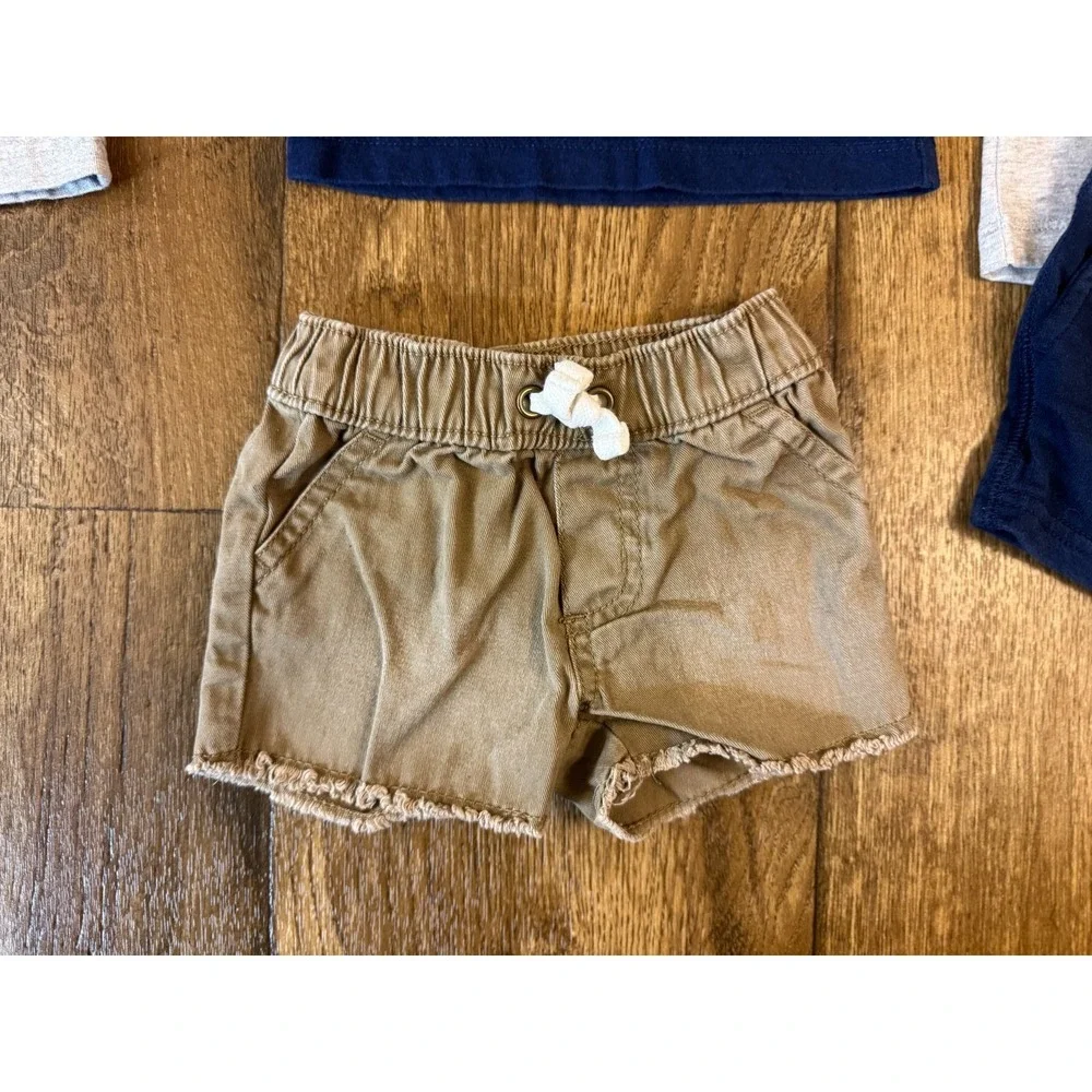 Baby Boy 3 Months Summer Clothes Lot Outfits Shark Navy Brown Gray Shorts Shirts